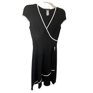 Teeze Me Black Dress with White Trim - M